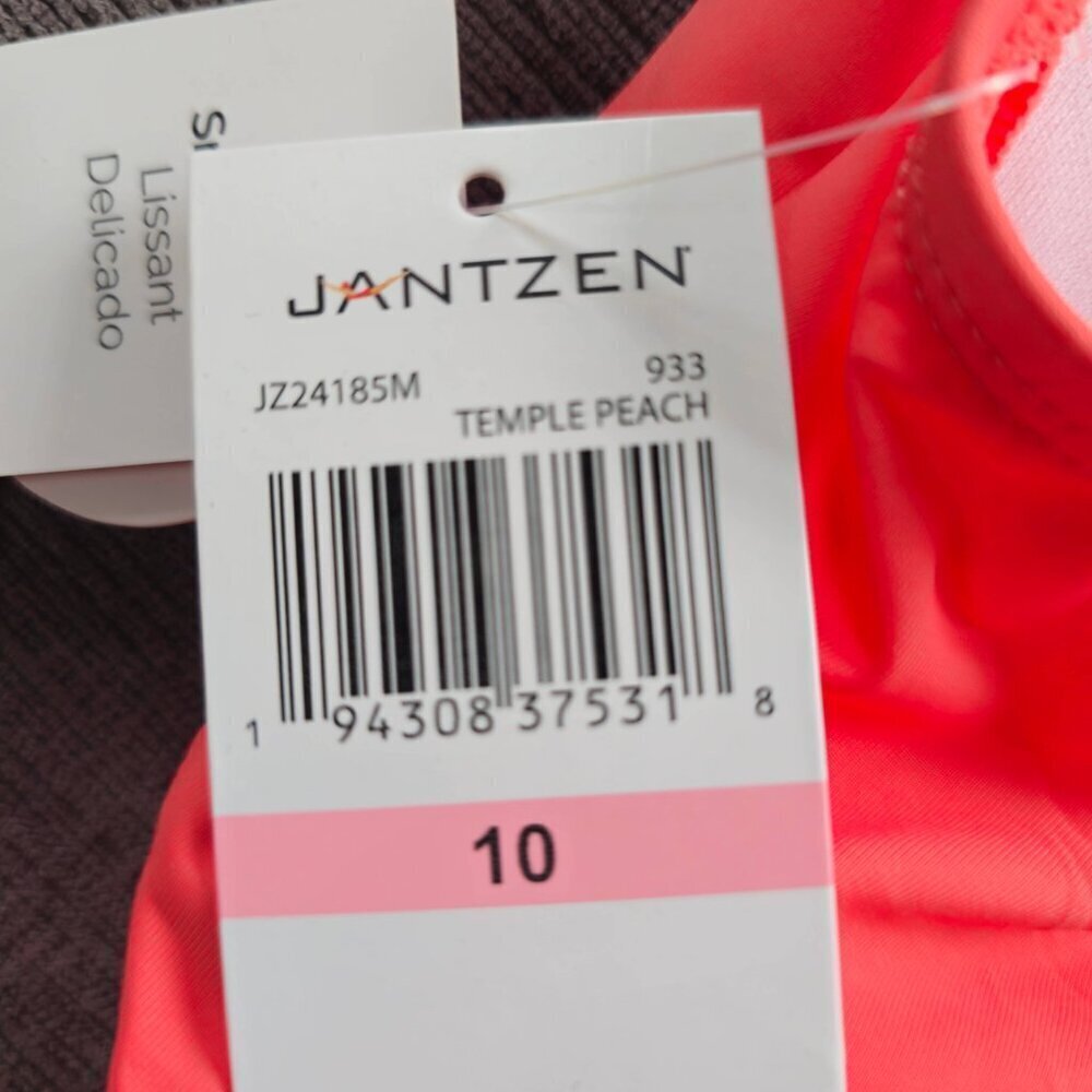 NWT JANTZEN Women's Peach Jewel Portrait Back One-piece Swimsuit Size 10 - Picture 10 of 13